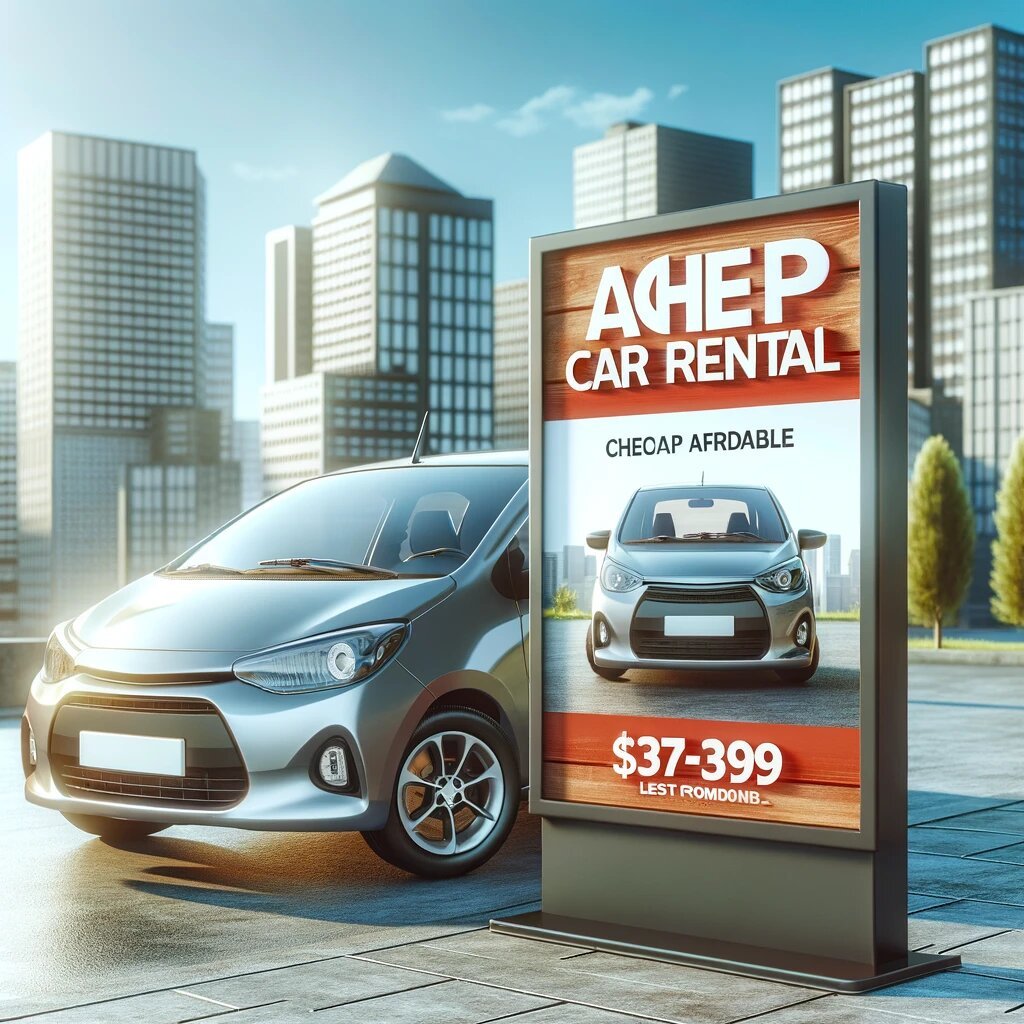 DALL·E 2024-12-28 19.19.21 - A visually appealing and professional image of a cheap car rental service. The image features a sleek and affordable compact car parked in a modern ur