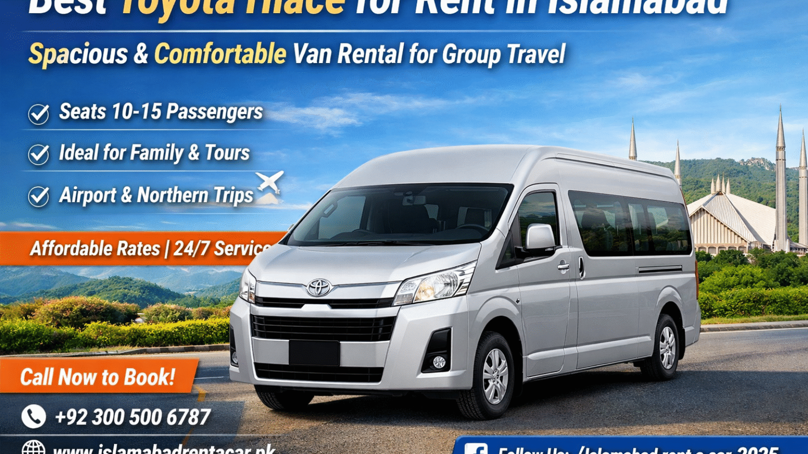 Toyota Hiace rental in Islamabad