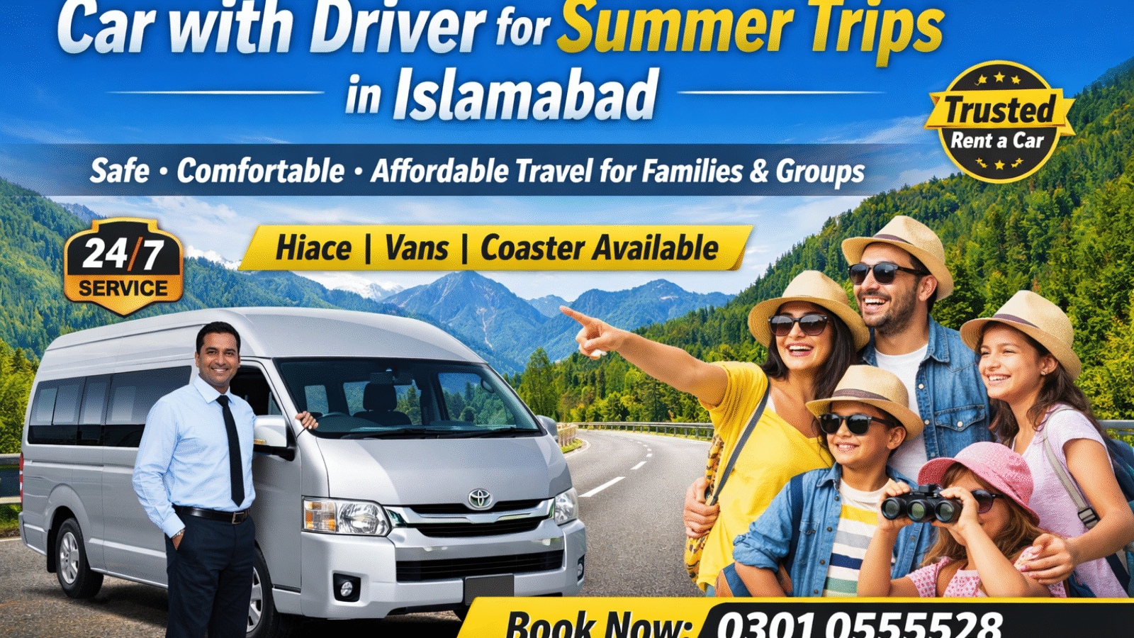 Car hire for summer trips Islamabad