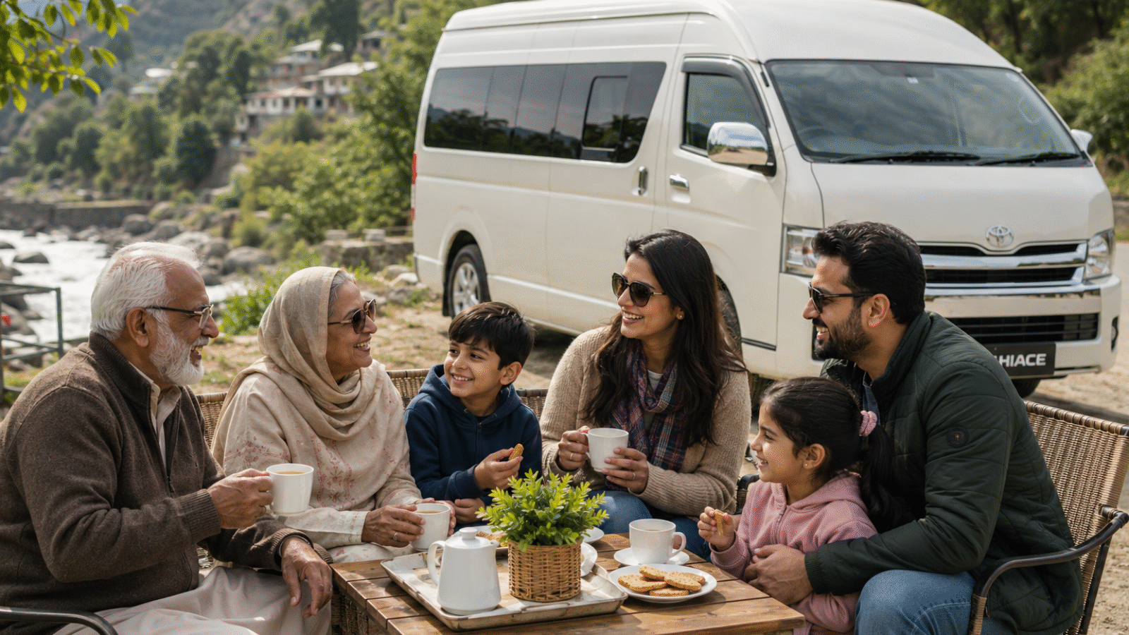 Toyota Hiace for Rent in Islamabad for family long-distance travel