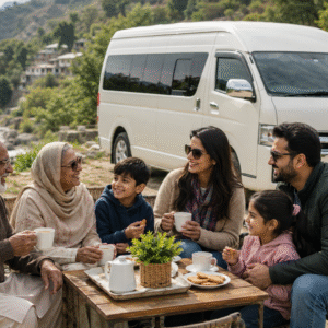 Toyota Hiace for Rent in Islamabad for family long-distance travel